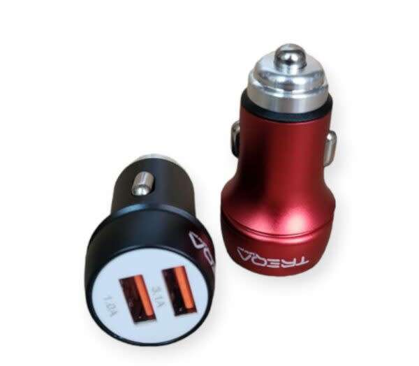 Dual 3.1A Usb Smart Car Charger With Ios Usb Cable