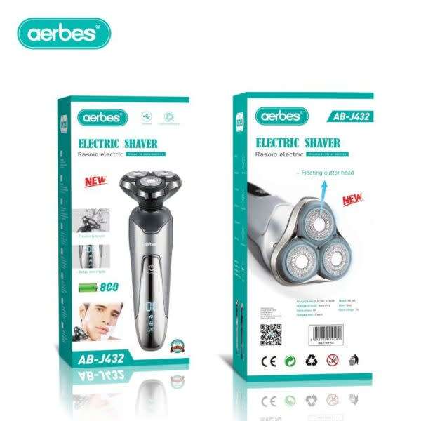 Ab-J432 Electric Rechargeable Shaver 800Mah With Battery Power Lcd Display