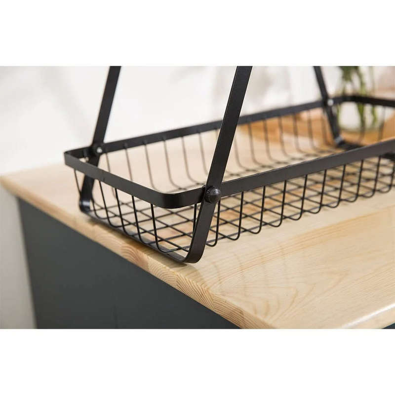 3-Tier Iron Fruit Storage Cart Metal Iron, Wood | Modern Home Furnishings Fruit And Vegetable Rack