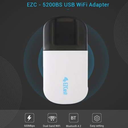 Adapter Wireless Dual Band 2.4G/5G Bluetooth 4.2 Usb Wifi