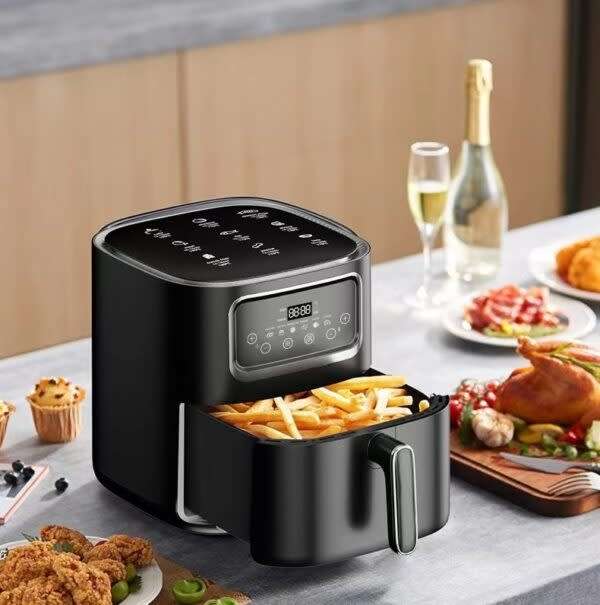10L Air Fryer 2400W 8 Smart Menu 360° Heating, Touch Display