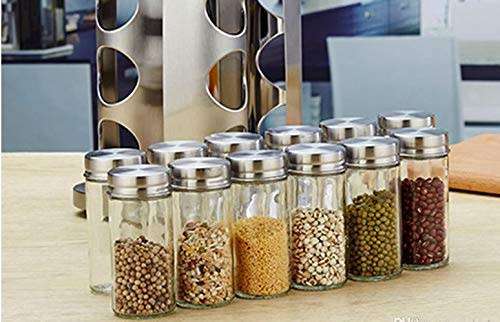 Easy To Use Convenient Spice Rack Storage Box With 12 Empty Spice Jars For Cabinet Countertop Spice
