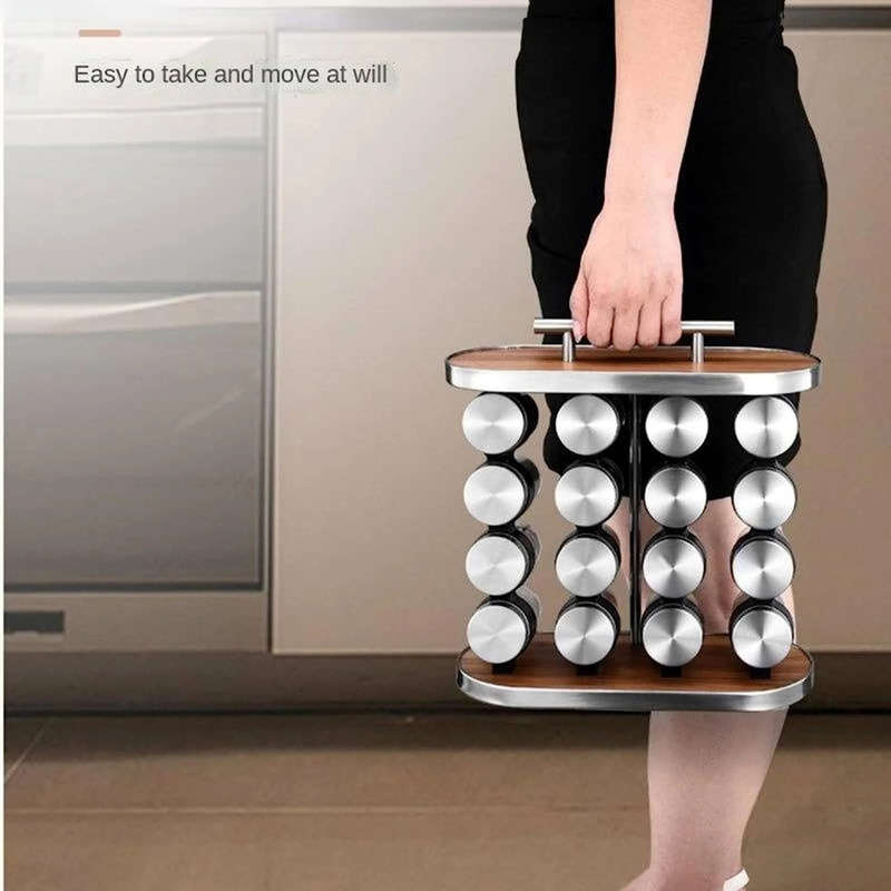 Easy To Use Convenient Spice Rack Storage Box With 12 Empty Spice Jars For Cabinet Countertop Spice