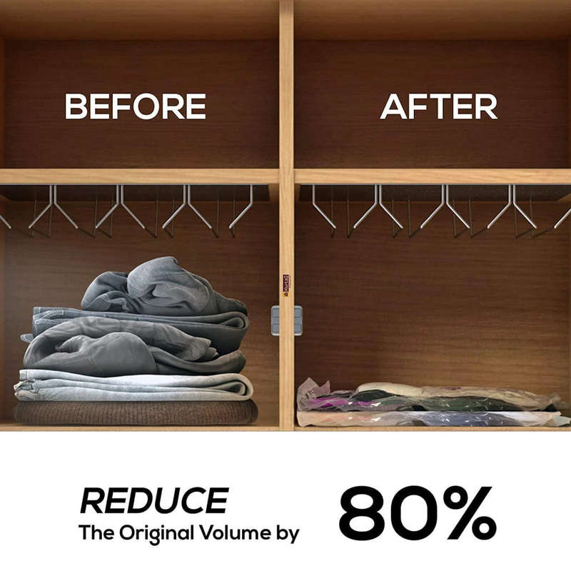 Reusable Self-Sealing Vacuum Storage Space Saving Bags For Home And Travel Sealed Compression Bags