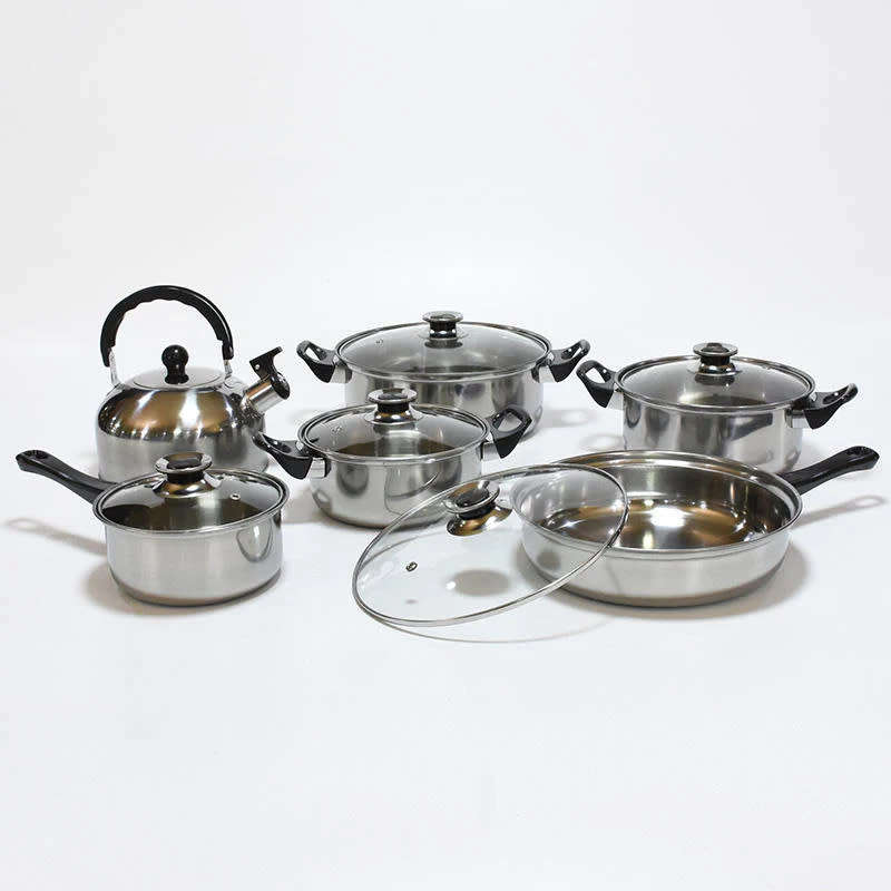 Multifunctional Nonstick 12-Piece Cooking Pan Set Multifunctional Stainless Steel Cookware Set