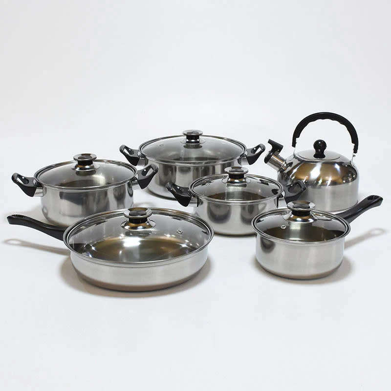 Multifunctional Nonstick 12-Piece Cooking Pan Set Multifunctional Stainless Steel Cookware Set