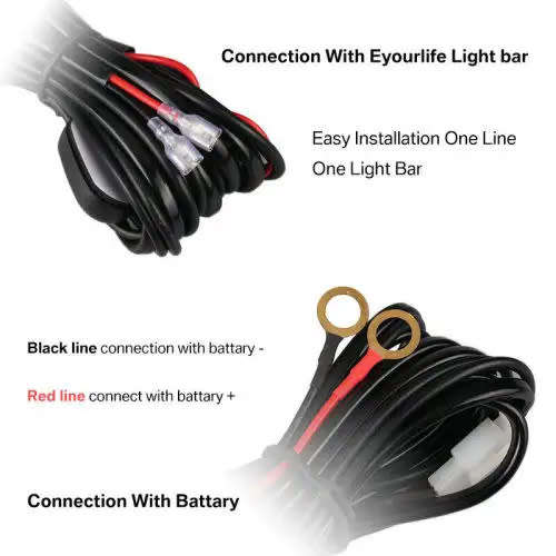 12V Relay Fuse Switch 2 Lead Wire Harness Led Light Strip 40Amp