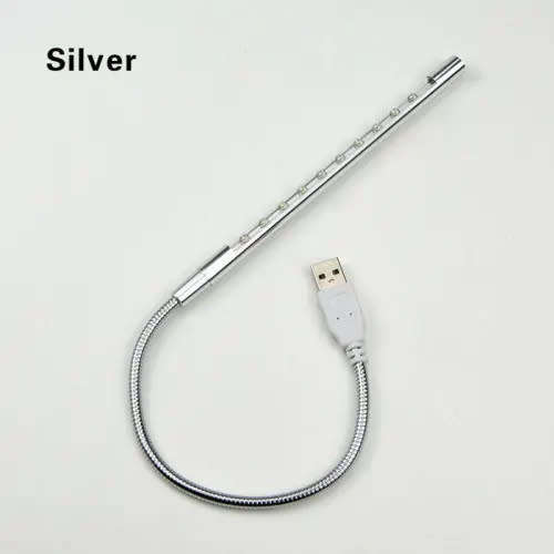 Super Flexible Keyboard Night Light 10 Led Lights For Laptop Reading Notebook (Random Color)