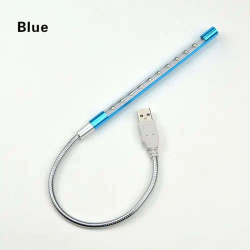Super Flexible Keyboard Night Light 10 Led Lights For Laptop Reading Notebook (Random Color)