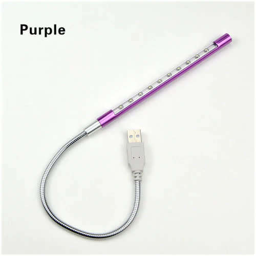 Super Flexible Keyboard Night Light 10 Led Lights For Laptop Reading Notebook (Random Color)