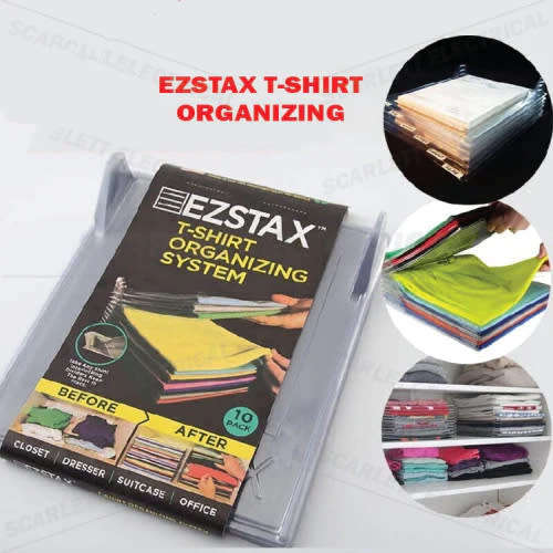 10-Piece Interlocking Plastic Storage Travel T-Shirt Organizing System