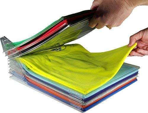 10-Piece Interlocking Plastic Storage Travel T-Shirt Organizing System