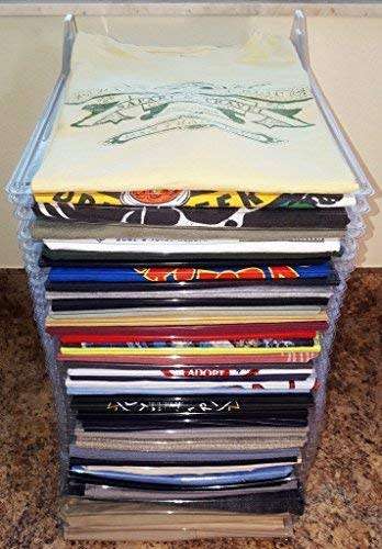 10-Piece Interlocking Plastic Storage Travel T-Shirt Organizing System