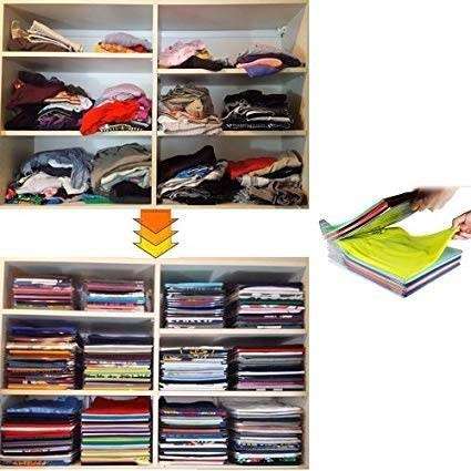 10-Piece Interlocking Plastic Storage Travel T-Shirt Organizing System