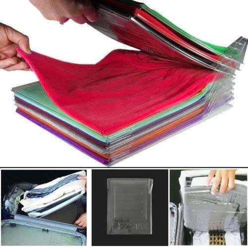 10-Piece Interlocking Plastic Storage Travel T-Shirt Organizing System