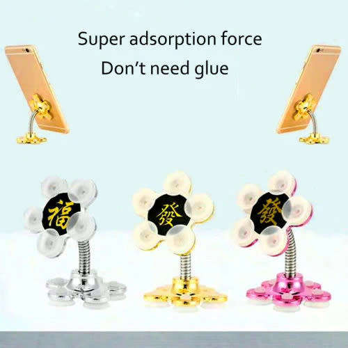New Magic Suction Cup Mobile Phone Desktop Holder Car Holder 360° (Random Color)
