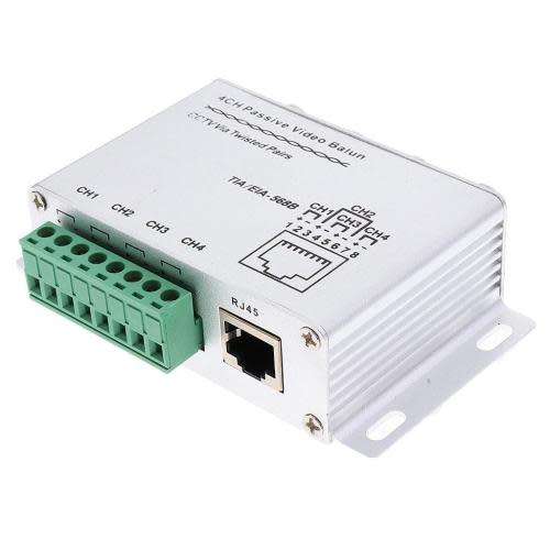 4 Channel Cctv Via Twisted Pair Passive Video Balun Transceiver