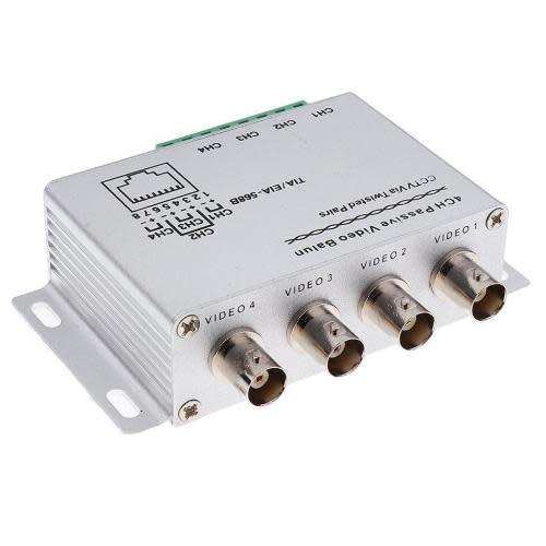4 Channel Cctv Via Twisted Pair Passive Video Balun Transceiver