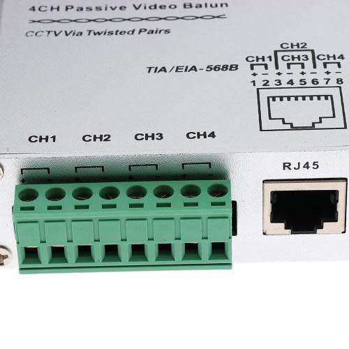 4 Channel Cctv Via Twisted Pair Passive Video Balun Transceiver
