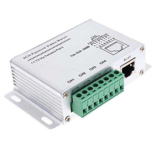 4 Channel Cctv Via Twisted Pair Passive Video Balun Transceiver