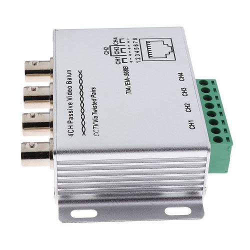 4 Channel Cctv Via Twisted Pair Passive Video Balun Transceiver