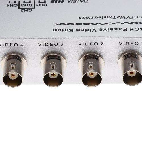 4 Channel Cctv Via Twisted Pair Passive Video Balun Transceiver