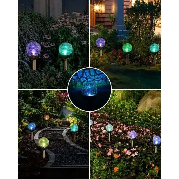 Creative Solar Shattered Glass Effect Rgb And White 6 Pieces