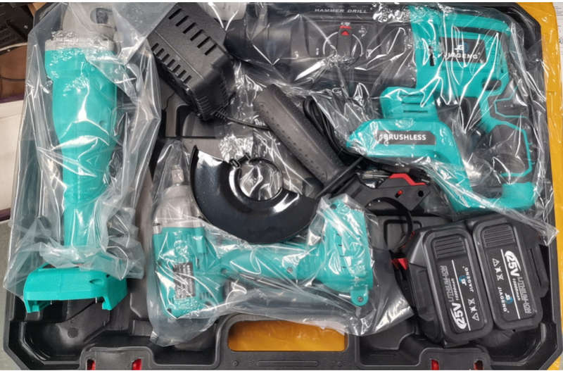 3 Piece Tool Set Impact Wrench, Angle Grinder, Hammer Drill