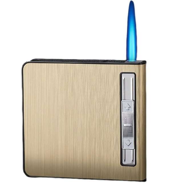 Convenient Cigarette Holder Box With Refillable Lighter, 20 Cigarettes Da-3032(Random Color)
