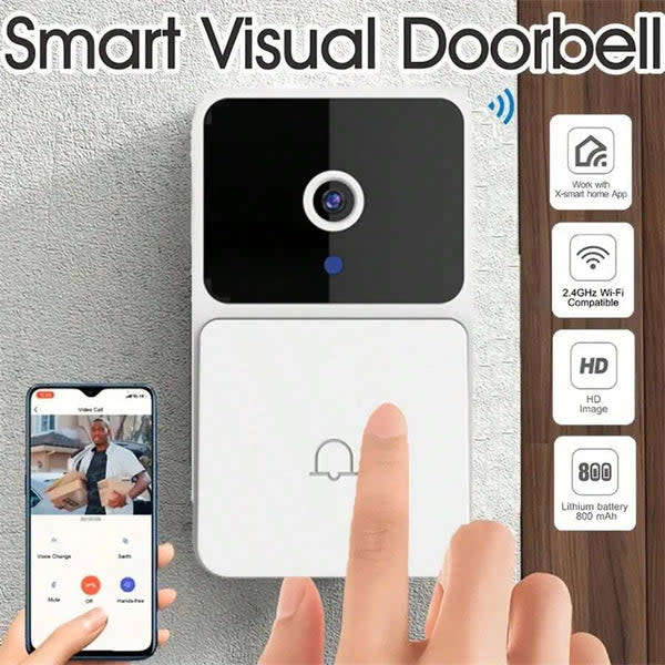Easy-To-Use Doorbell Camera, Smart Doorbell With Ringtones Wifi Wireless Doorbell