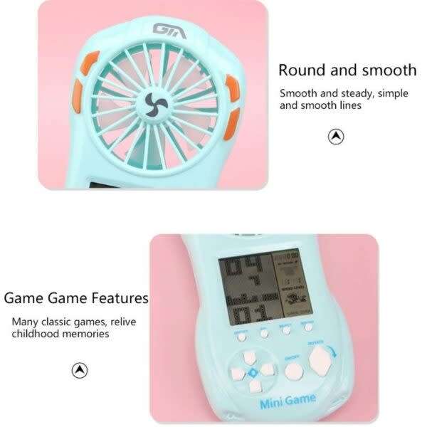 Fun Mini Handheld Fan Game Electric Fan Casual Fan With Electrified Game Screen (Random Color)