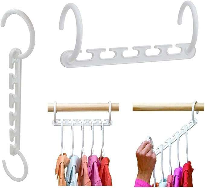 Convenient 8-Piece Three-Tier Wardrobe Space Hanger