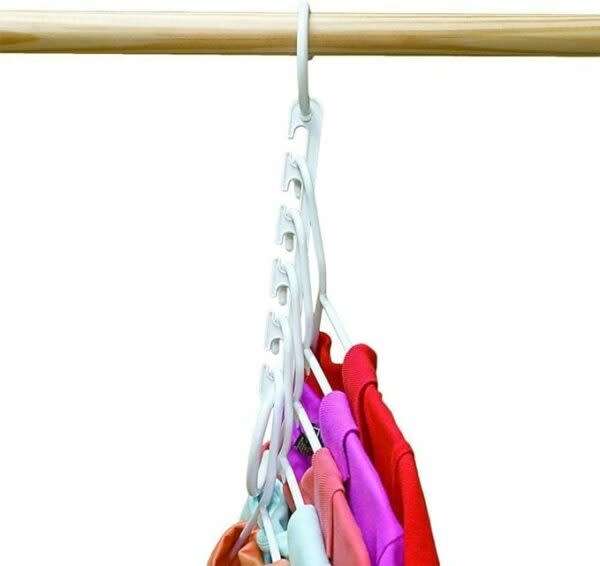 Convenient 8-Piece Three-Tier Wardrobe Space Hanger