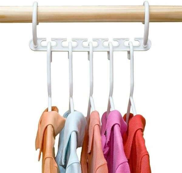 Convenient 8-Piece Three-Tier Wardrobe Space Hanger