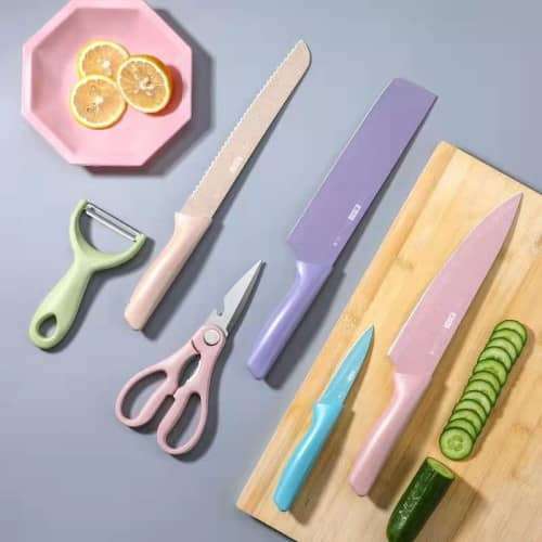Convenient Household 6-Piece Corrugated Kitchen Knife Set