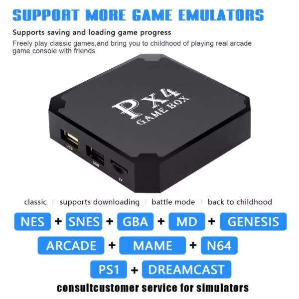Super Cool Px4 Retro Game Console 3000+ Games Wireless Dual Joystick Support Hd/Av Output With 32Gb