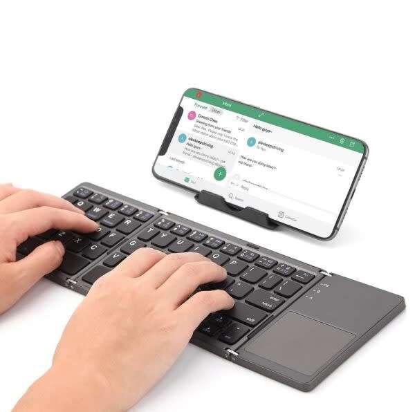 Portable Foldable Bluetooth Keyboard With Touchpad Mouse
