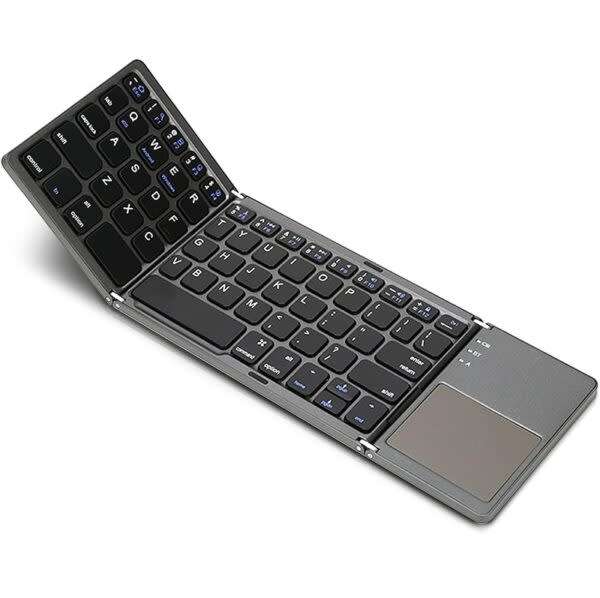 Portable Foldable Bluetooth Keyboard With Touchpad Mouse