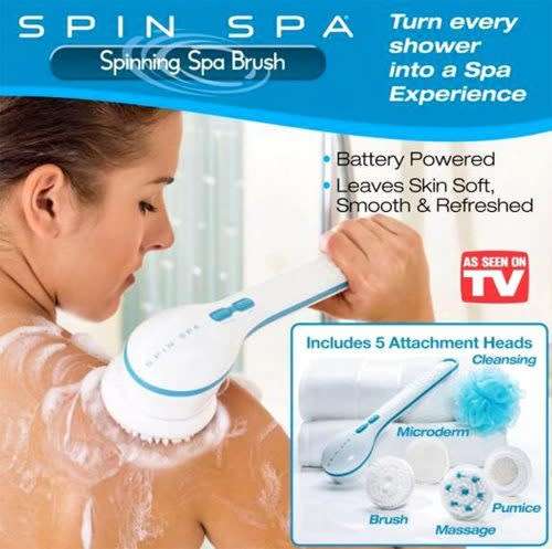 Portable multifunctional bath rotating shower brush