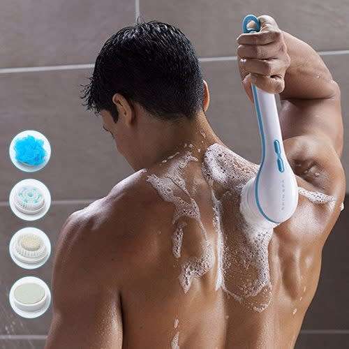 Portable multifunctional bath rotating shower brush