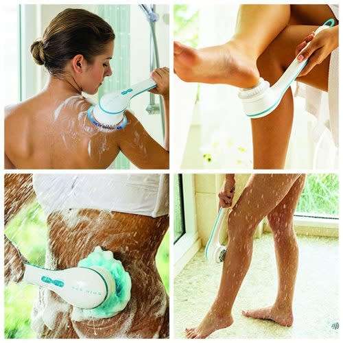 Portable multifunctional bath rotating shower brush