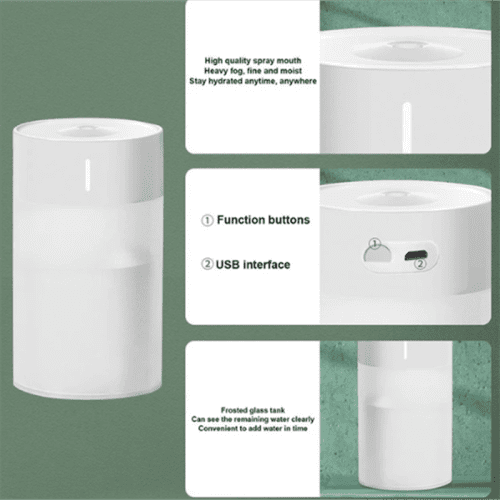 Mini Humidifier With Led Light 260ml (Random Color)