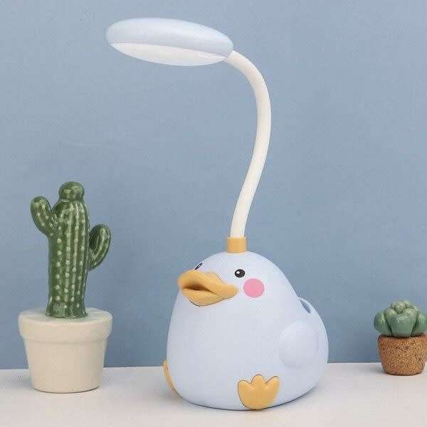 Cute Rechargeable Duck Table Lamp 2 Settings With Pen Holder Usb
