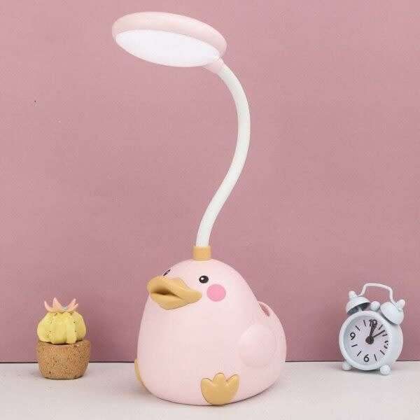 Cute Rechargeable Duck Table Lamp 2 Settings With Pen Holder Usb