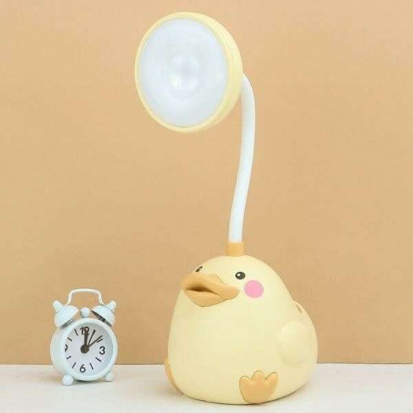 Cute Rechargeable Duck Table Lamp 2 Settings With Pen Holder Usb