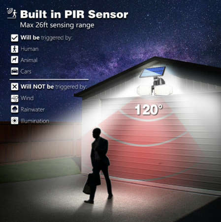 Portable Solar Light Outdoor Solar Light Pir Motion Sensor 70Led