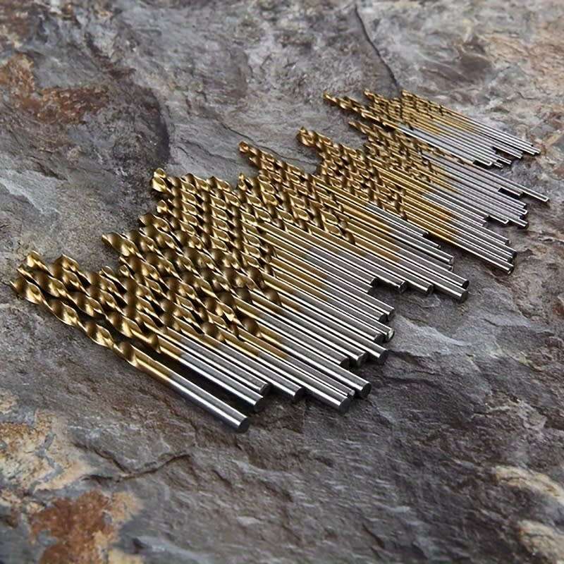 50pcs Titanium Coated Hss Drill Bits Set Power Tool Accessories