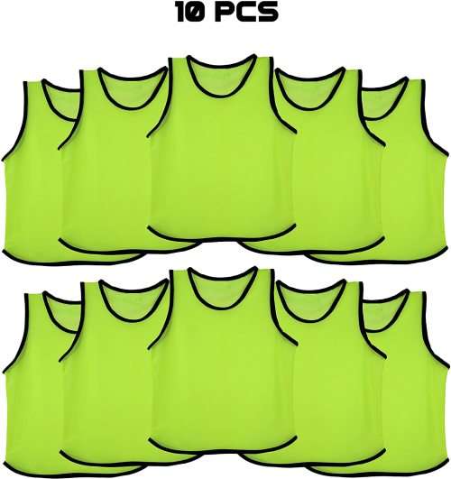 SOCCER TRAINING BIBS/VEST (PACK OF 10) Lime