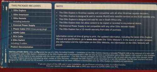 DSTV Explora 1 (Original 2TB HDD) with many accessories
