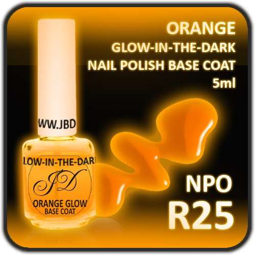 ORANGE Glow in the dark nail polish